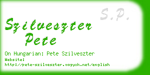 szilveszter pete business card